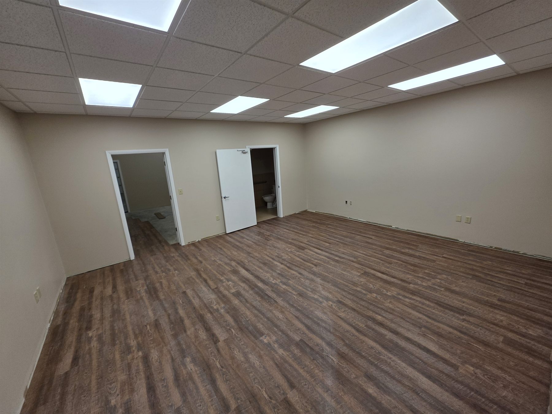 Commercial LVP floor nearing completion