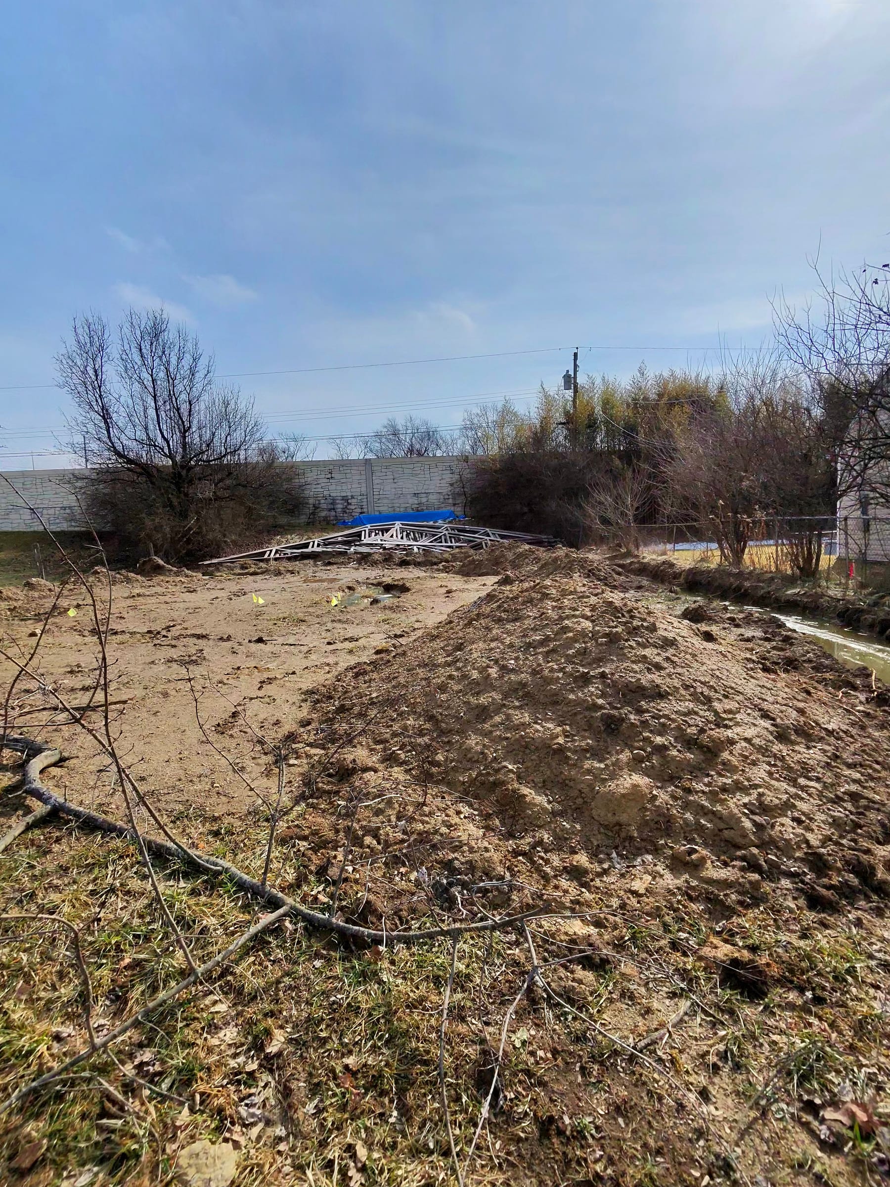 Cleared site prepared for renewed house layout